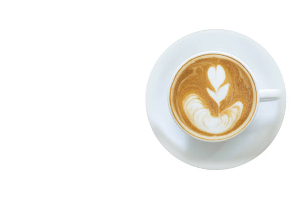 istock A cup of tulip latte art coffee on white background 1321040815