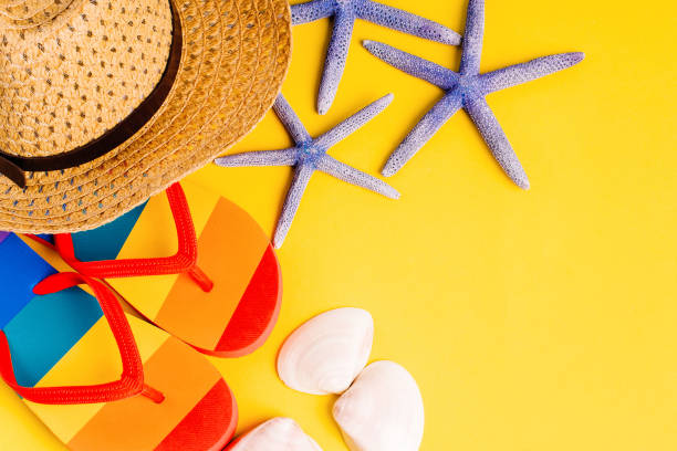 istock Beach accessories for relaxation. View from above. Copy space. Place for your text. 1321043661