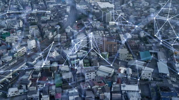 istock Smart city and communication network concept. 5G. IoT (Internet of Things). Telecommunication. 1321046850
