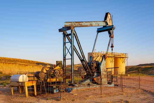 istock Crude oil pumpjack 1321053381