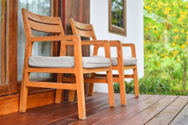 istock Wood cabinets on wooden balcony. 1321056557