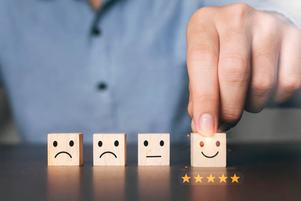 istock Satisfaction survey concept, customer services best excellent business rating experience 1321057463