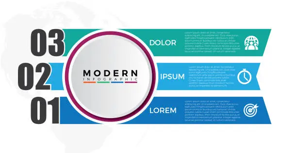 Vector illustration of list of steps, row layout diagram with number sequence, infographic element template isolated on white background