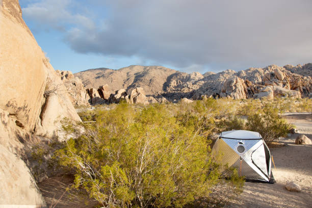 istock heat tent in rocky landscape 1321069294