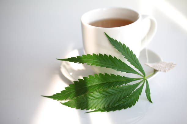 istock hemp tea .  medical cannabis leaf 1321071434