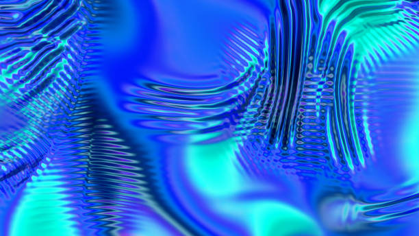 istock Iridescent chrome wavy cloth fabric abstract background, ultraviolet holographic foil texture, liquid petrol surface, ripples, metallic reflection. For creative projects: cover, fashion, web. 3d render illustration. 1321074488