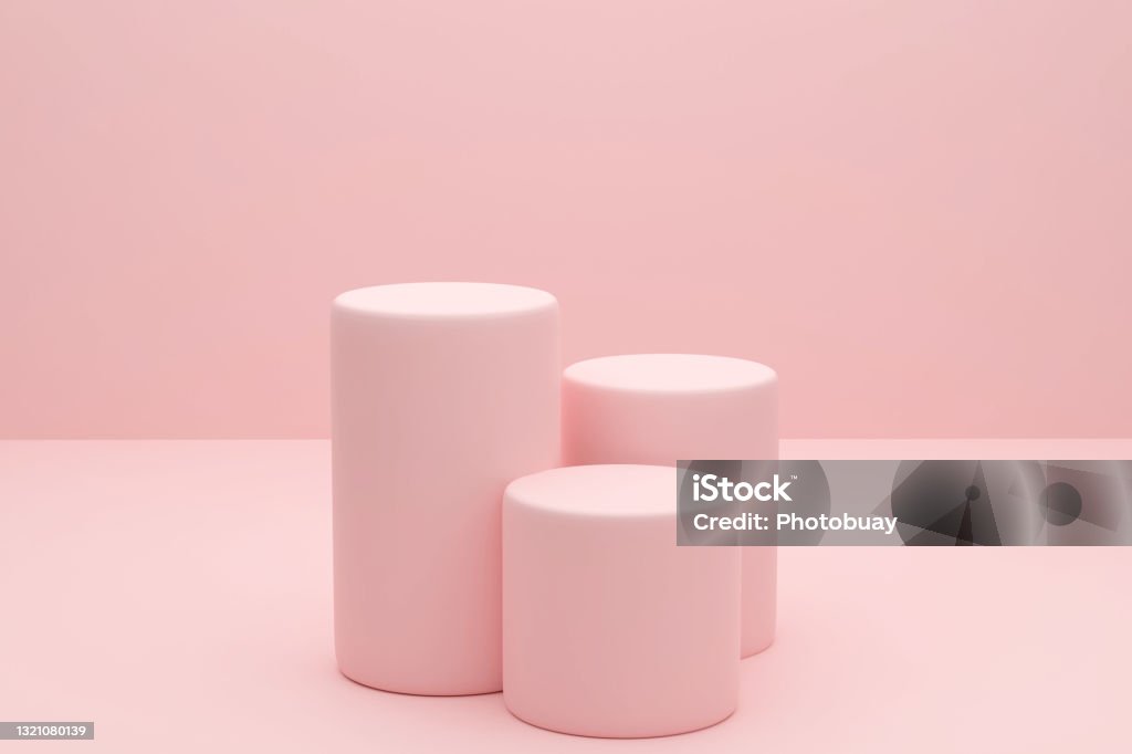 Pink Color Rendering Round Platform Pink Colour Studio Scene For Product Display 3d ...