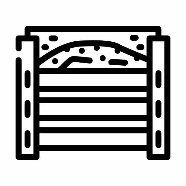 Vector illustration of homemade composter line icon vector illustration