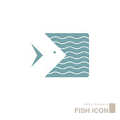 istock Vector drawn fish icon. 1321086853
