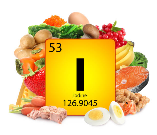 istock Different products rich in Iodine on white background 1321086999
