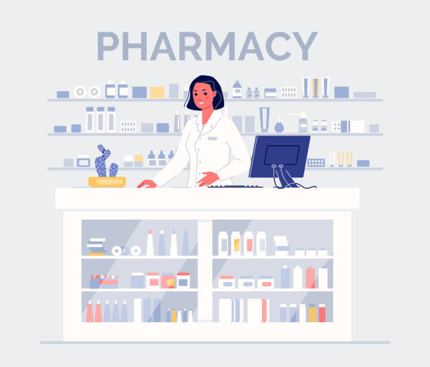 Cartoon Of Pharmacy Shop Interior Stock Photos, Pictures & Royalty-Free  Images - iStock