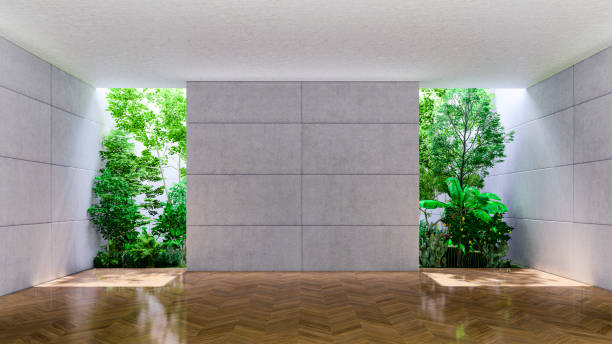 istock 3d render of beautiful interior with  small garden 1321091852