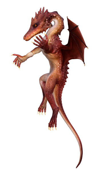 istock 3D illustration fantasy dragon on white 1321093172