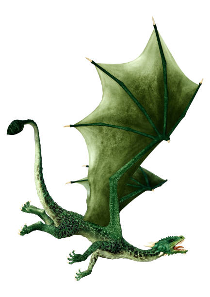 istock 3D illustration fantasy dragon on white 1321096143