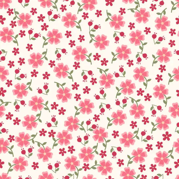 Vector illustration of Floral seamless pattern .