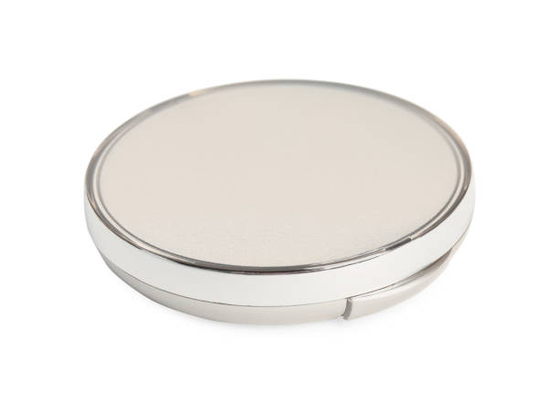 istock Grey cosmetic pocket mirror isolated on white 1321100345