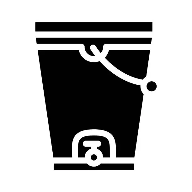 Vector illustration of composting bucket glyph icon vector illustration