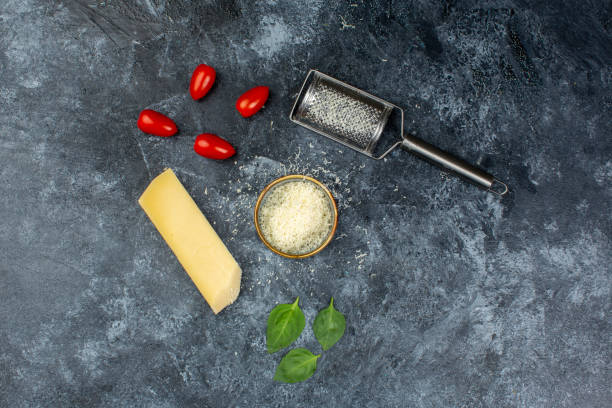 Cooking process cheese grated by woman