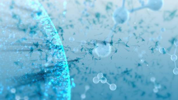 istock 3d illustration of light blue background with plexus particles. 1321107808