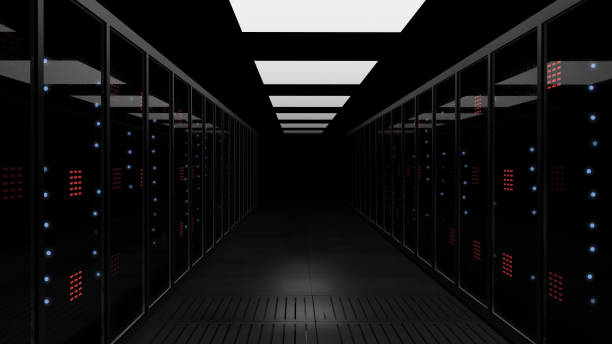 istock 3d illustration of empty black corridor design. 1321107883