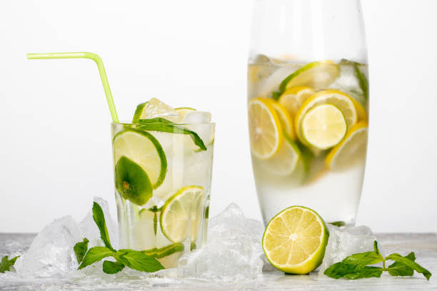 istock Summer fresh cold cocktail with mint and lemon 1321113565