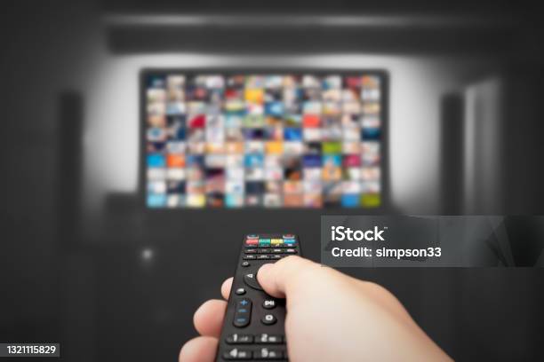 Video On Demand Tv Streaming Multimedia Stock Photo - Download Image Now - Streaming Service, Television Set, Television Industry