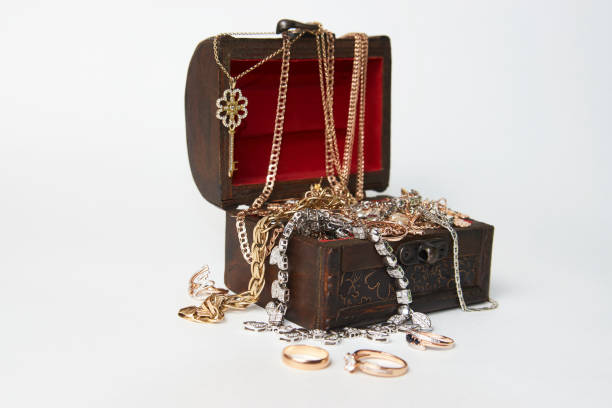 istock Treasure chest isolated on white background with copy space 1321117749