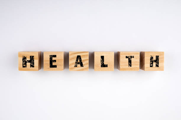istock Health. Wooden cubes on a white background 1321131351