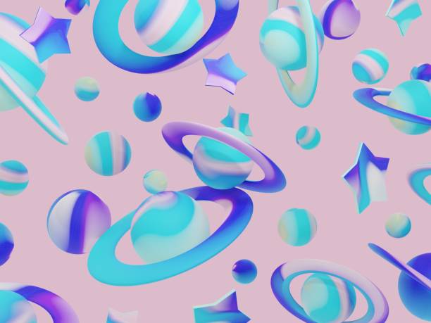 istock 3D Rendering Pastel Outer Space Planet and Star Pattern for Children Fabric or Paper Product Print. 1321138938