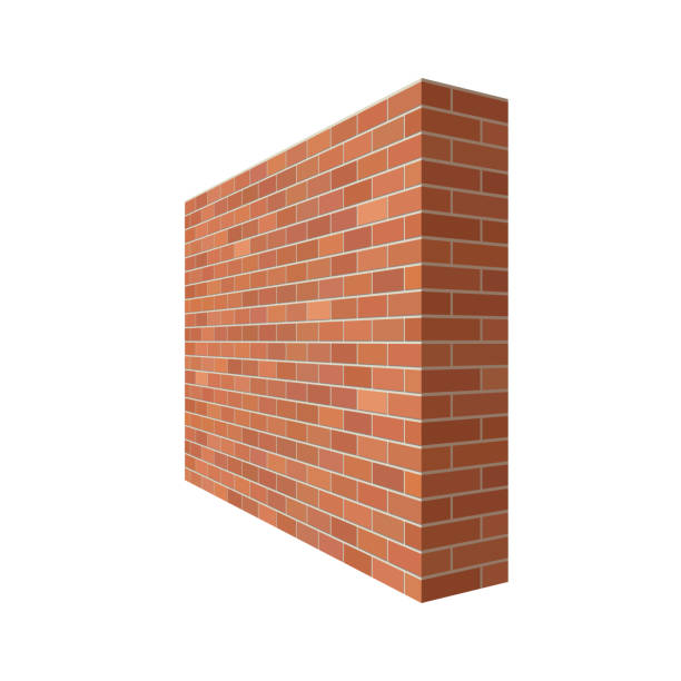 Brick wall Brick wall in the perspective. Brick wall 3D vector  illustration isolated on white background brick wall stock illustrations