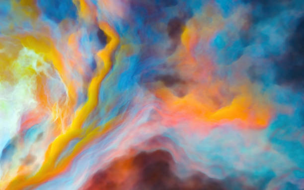 abstrakter kunsthintergrund - rainbow smoke colors abstract stock-fotos und bilder