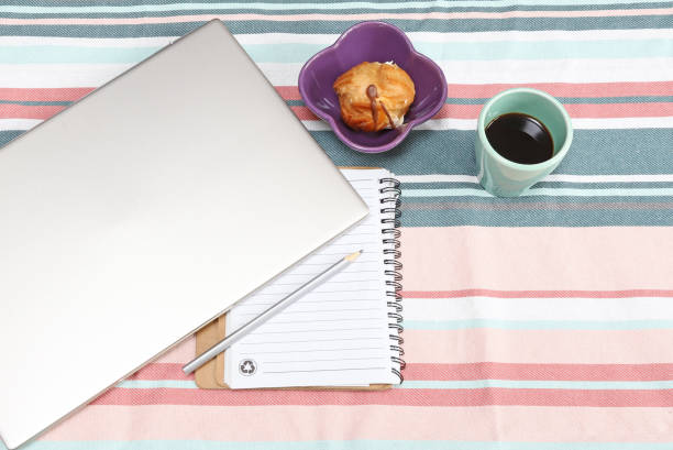 istock Home office, laptop, coffe and sweets 1321142903