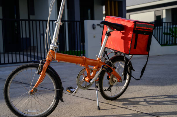 istock A red bag placed on a bicycle preparing to deliver parcels to customers