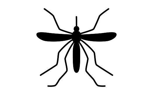 Simple icon of unpleasant pests, mosquitoes