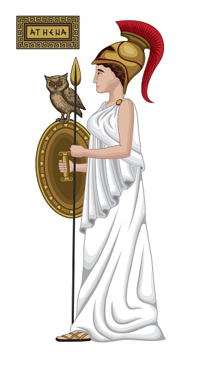 Vector illustration of Greek Goddess Athena