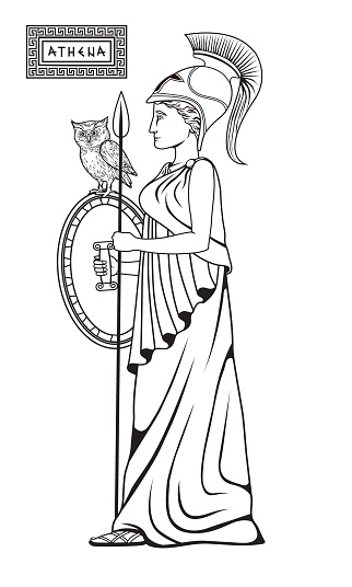 Vector illustration of Greek Goddess Athena