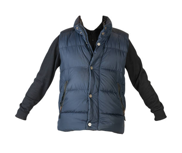 istock Sleeveless jacket and sweater isolated on white background. 1321161402