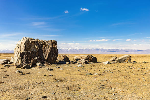 istock Tarkhatinsky megalithic complex consists of stone blocks. It is archaeological monument in Altai Republic 1321167359