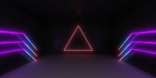 istock 3D abstract background with neon lights. neon tunnel .space construction . .3d illustration 1321167582