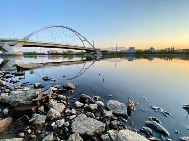 istock Northeast Minneapolis Riverfront and Lowry Bridge at Sunset 1321167616