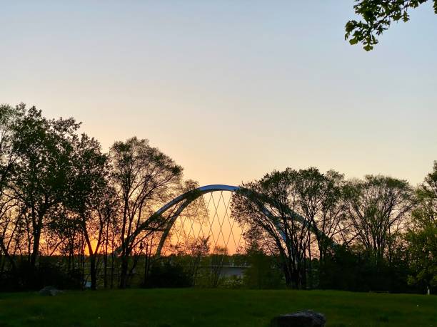 Northeast Minneapolis Treeline and Lowry Bridge at Sunset