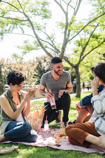 istock Wine & picnic in the public park 1321170262