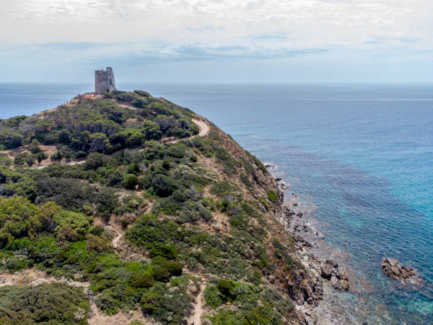 istock Chia tower fron the drone, Sardinia 1321173608