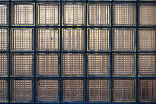 istock Tiled glass in the building. Thick glass does not allow much light to pass through. 1321175341