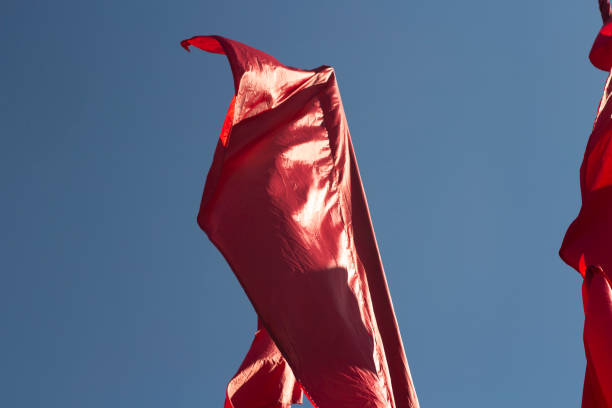 istock Red flags. Red matter in the wind. 1321175380