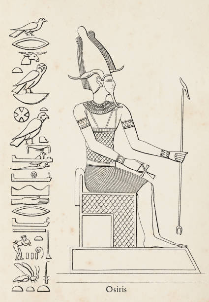 ilustrações de stock, clip art, desenhos animados e ícones de ancient egyptian hieroglyph of osiris goddess of fertility - luxor