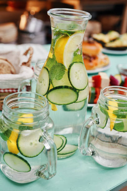 istock Infused Water with Fresh Cucumber, Lemon and Mint 1321189569