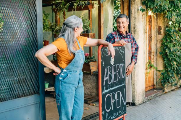 istock Senior couple opening small business 1321190321