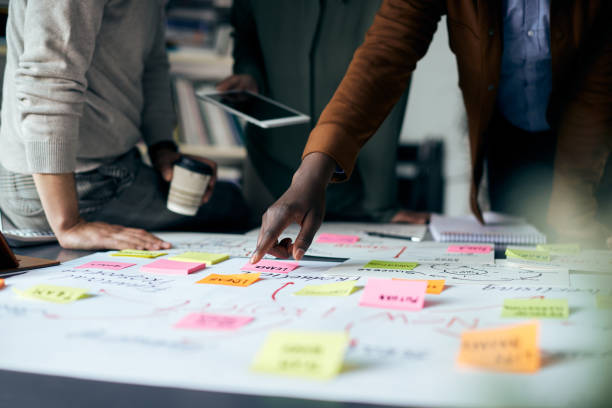 istock Close-up of business team brainstorming while working on mind map in the office. 1321190493
