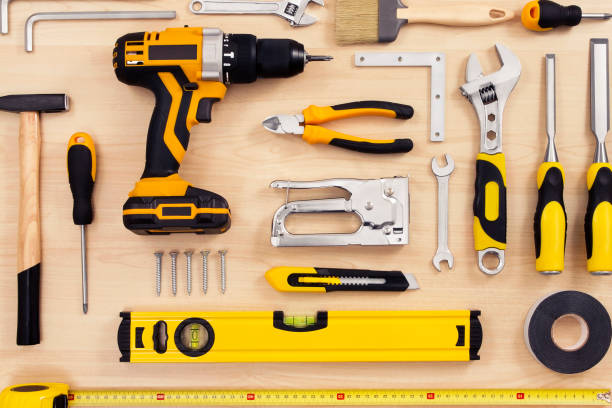 набор рабочих инструментов - construction equipment hand tool industry стоковые фото и изображения
